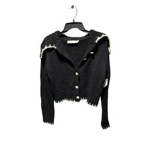 ASTR the Label Contrast Stitch Cardigan in Black Medium